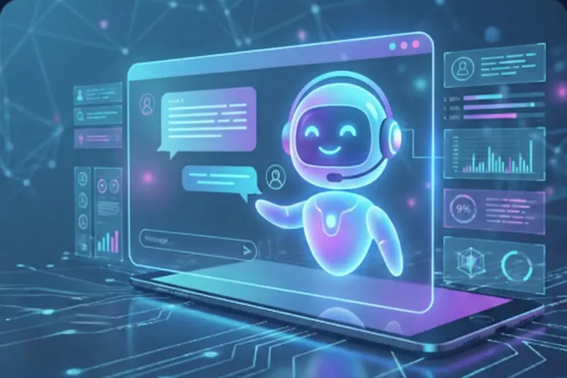 Ilustración del servicio Asistentes Virtuales 24/7 para PYMEs